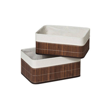 Dark Brown Bamboo Storage Boxes