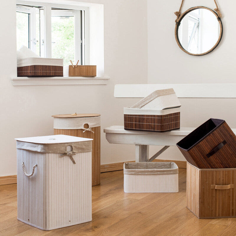 Dark Brown Bamboo Storage Boxes