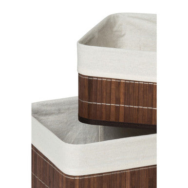 Dark Brown Bamboo Storage Boxes