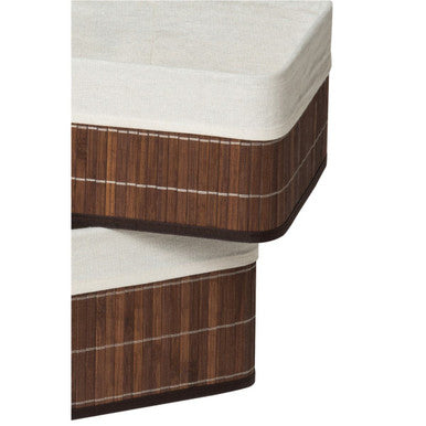 Dark Brown Bamboo Storage Boxes