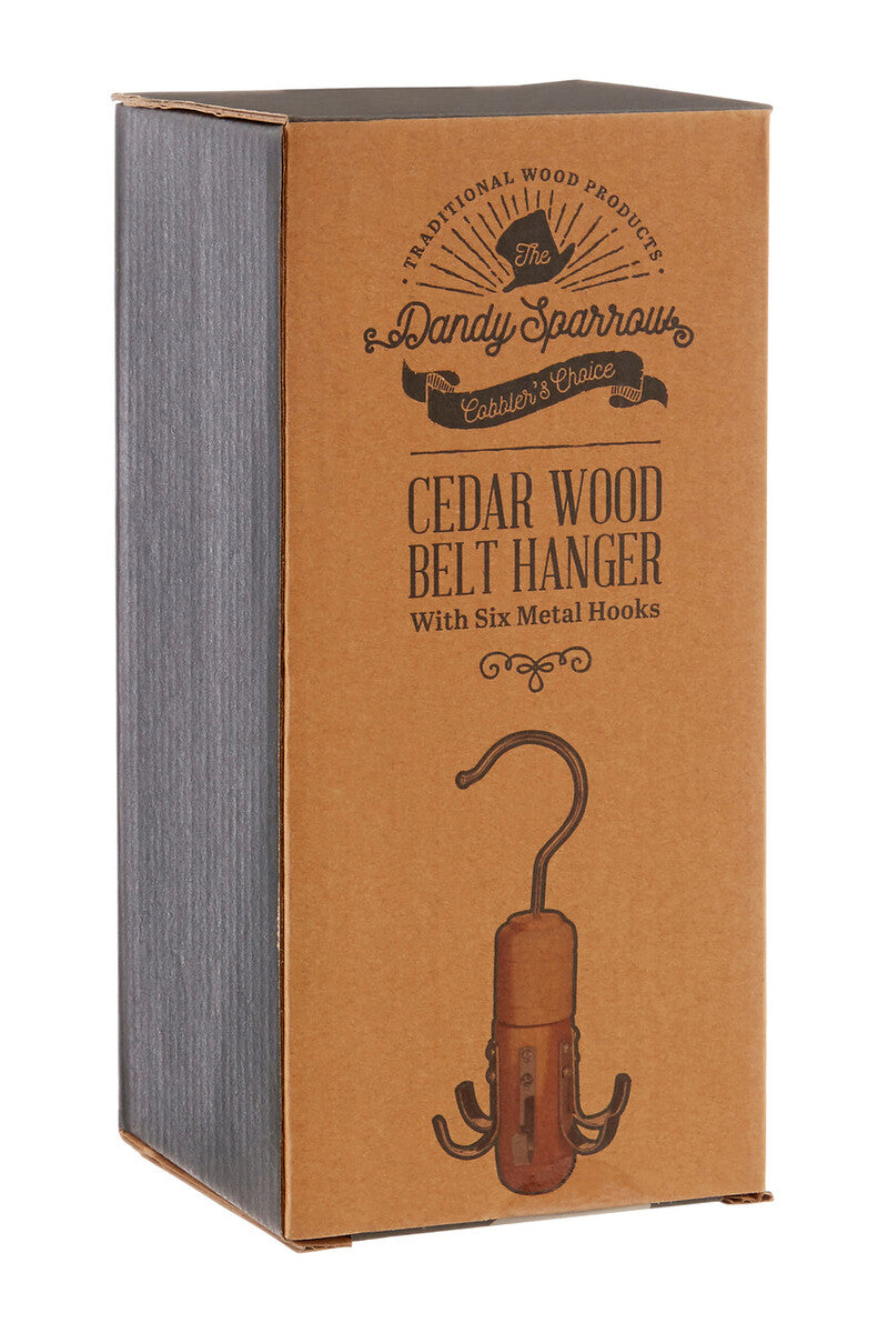 Cedar Wood 6 Hook Tie and Belt Hanger