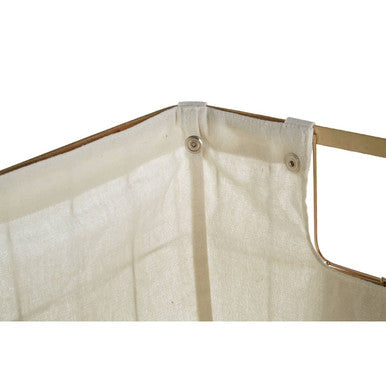 Large Gold Wire Storage Basket with Linen Lining