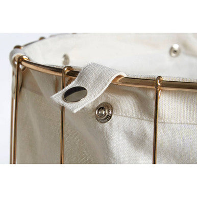 Set of Two Round Gold Wire Laundry Baskets