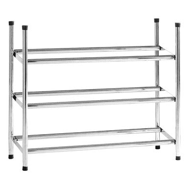 Three Tier Chrome Shoe Rack Expandable