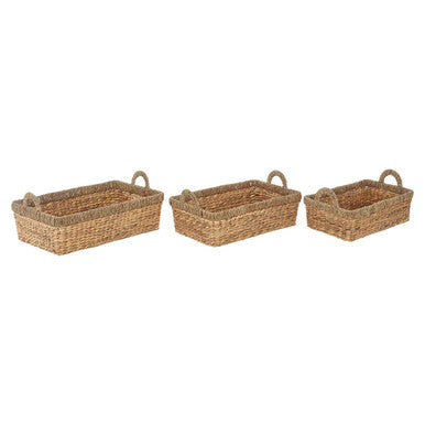 Set of 3 Seagrass Storage Baskets with Handles