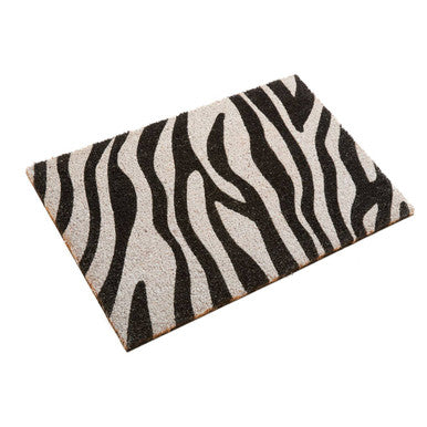 Zebra Print Coir Doormat