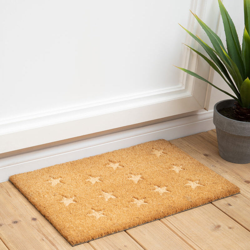 Star Embossed Coir Doormat