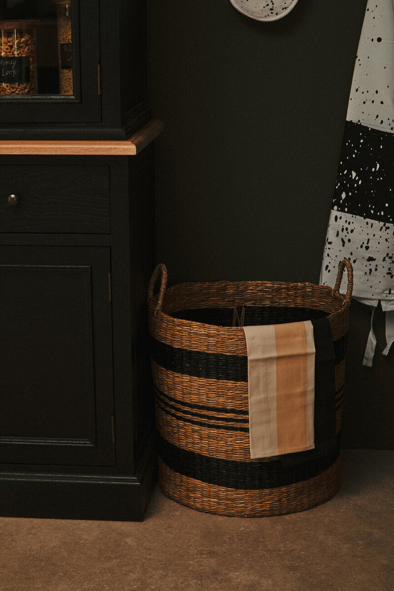 Set of 2 Seagrass Baskets with Black Stripes | Arles
