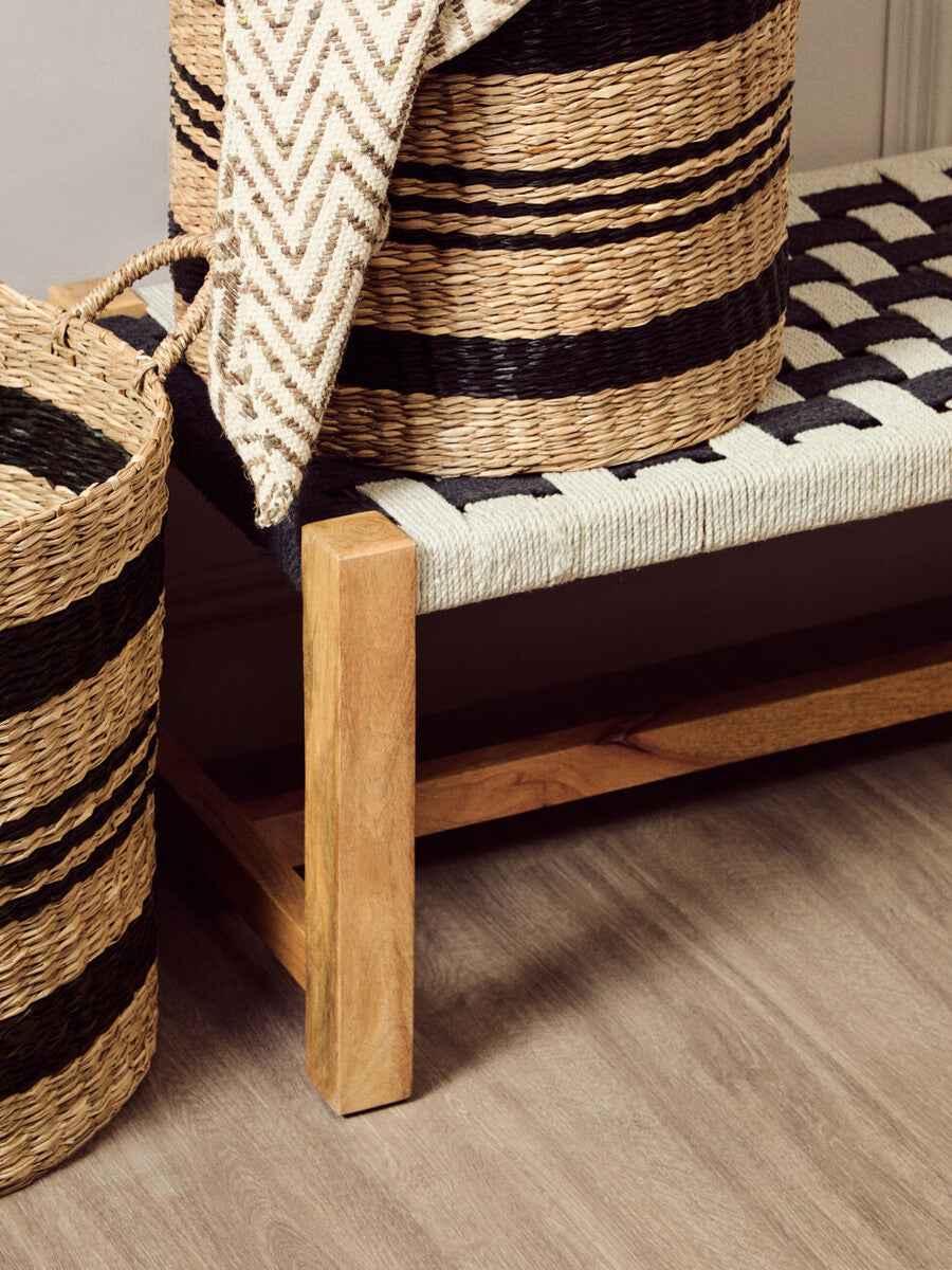 Set of 2 Seagrass Baskets with Black Stripes | Arles