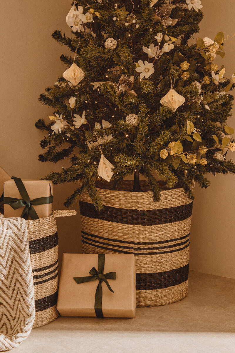 Set of 2 Seagrass Baskets with Black Stripes | Arles