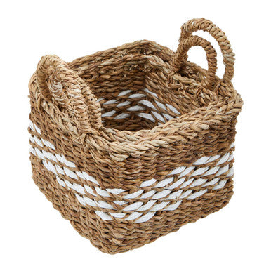 Set of Two Square Seagrass Baskets