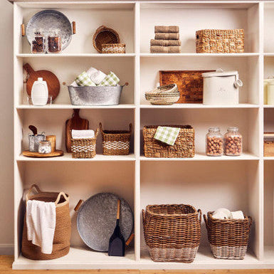 Set of Two Square Seagrass Baskets