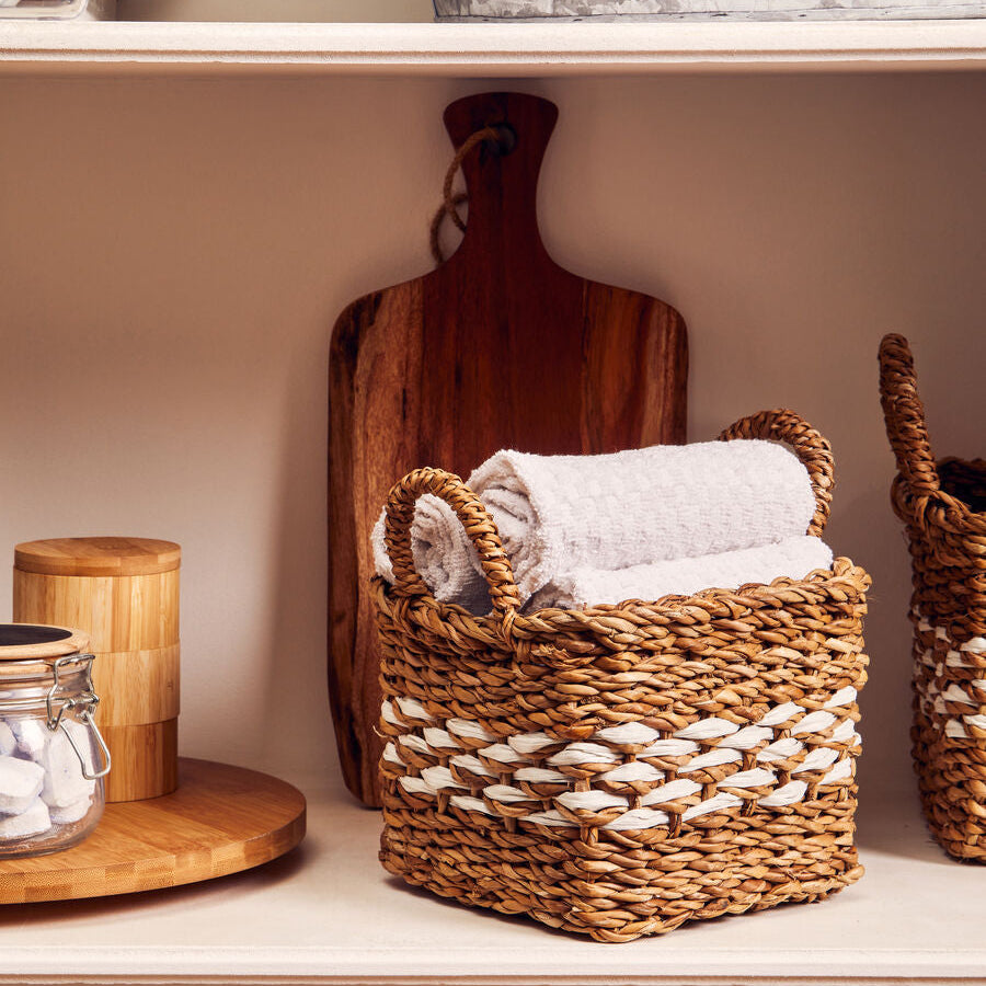 Set of Two Square Seagrass Baskets