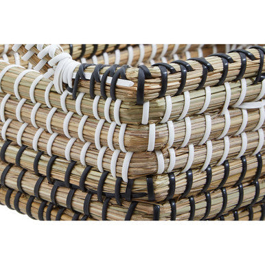 Set of Two Woven Straw Baskets