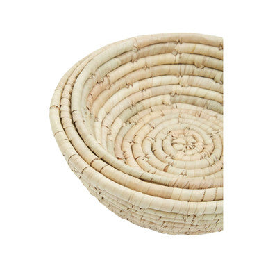 Set of Three Palm Leaf Storage Baskets