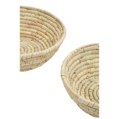 Set of Three Palm Leaf Storage Baskets