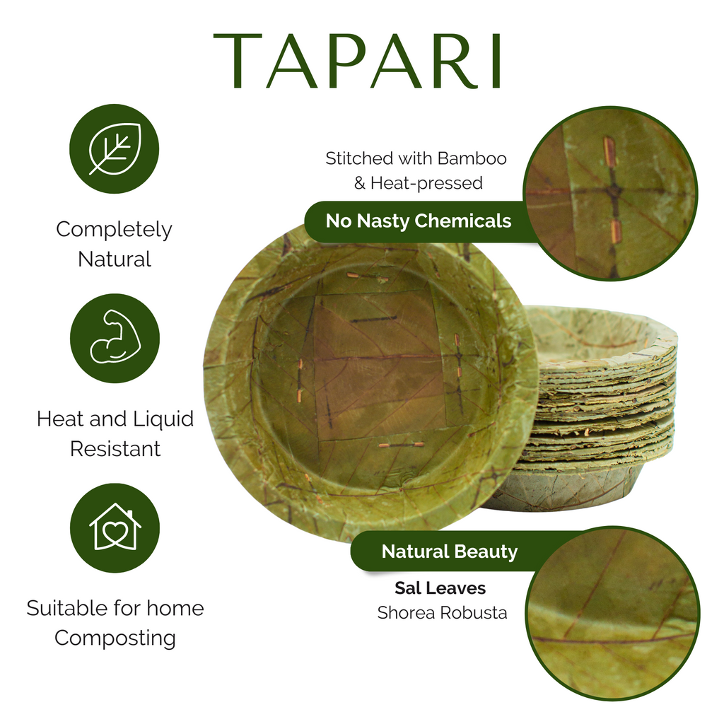 Large Natural Leaf Bowls 19cm Pack of 20