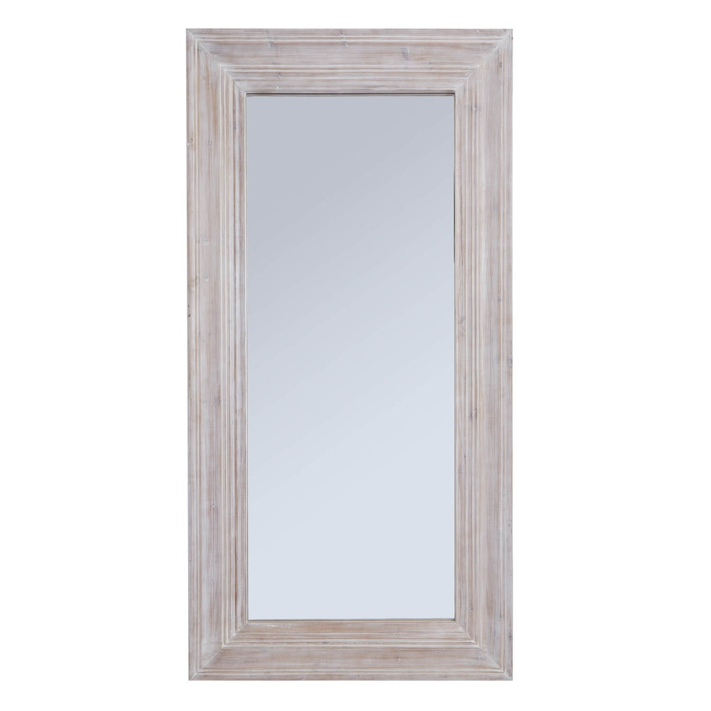 White washed large mirror with rustic wood frame, 200 cm tall, 100 cm wide, for farmhouse or contemporary decor.by Sostter at brixbailey.com