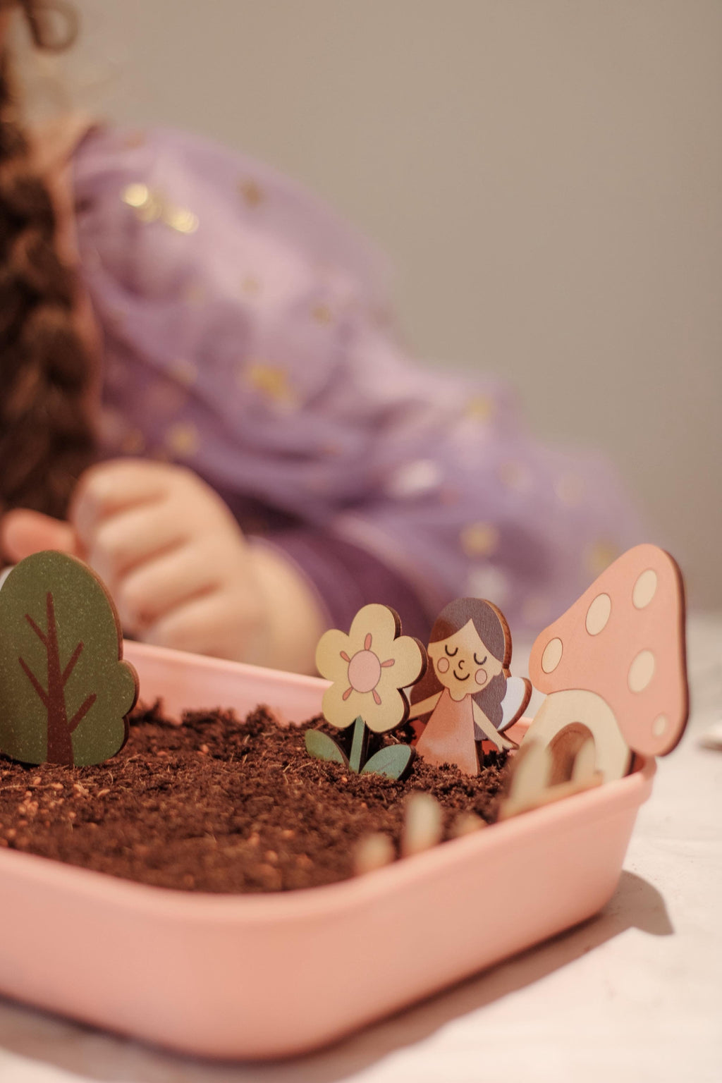 Fairy Garden Starter Kit with Apron, Tray, Shovel, Fairies, Soil and Seeds