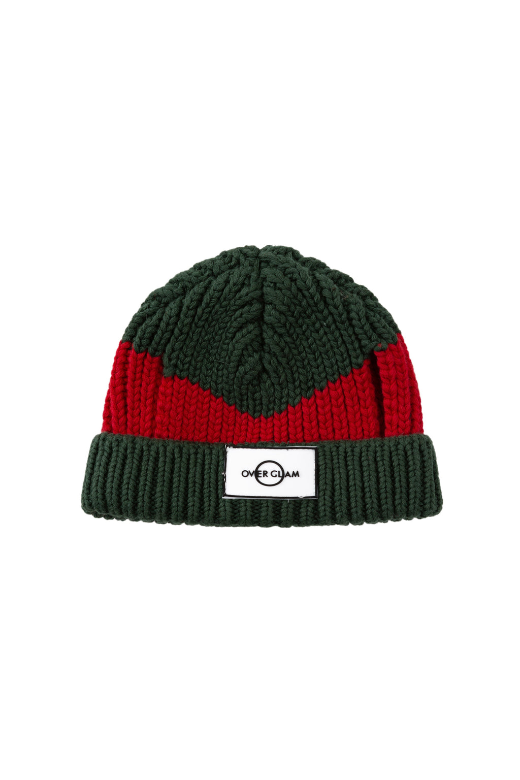 Contrast Woollen Hat for Pets in Green and Red