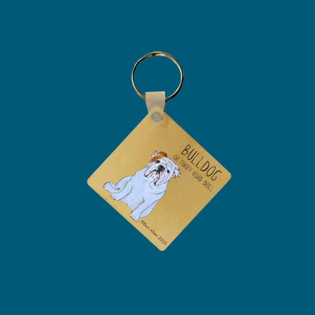 Bulldog Key Keeper Wooden Keyring