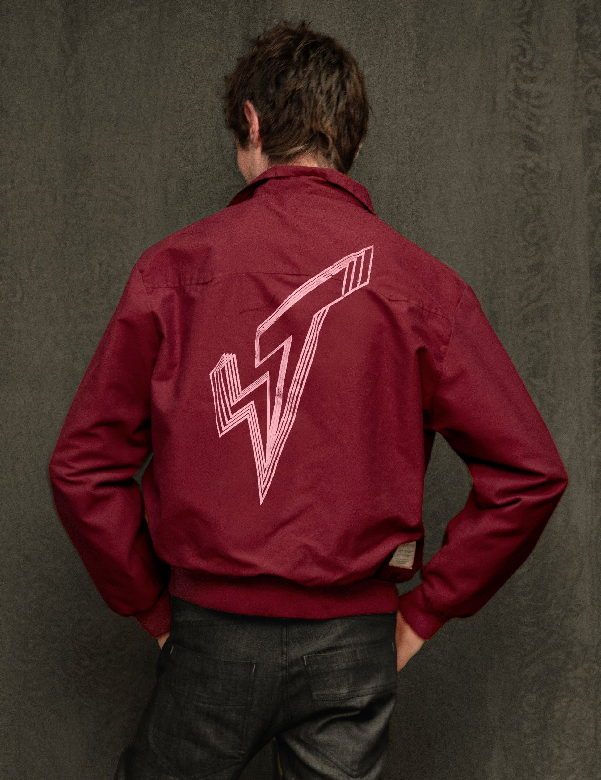 Classic Burgundy Harrington Jacket