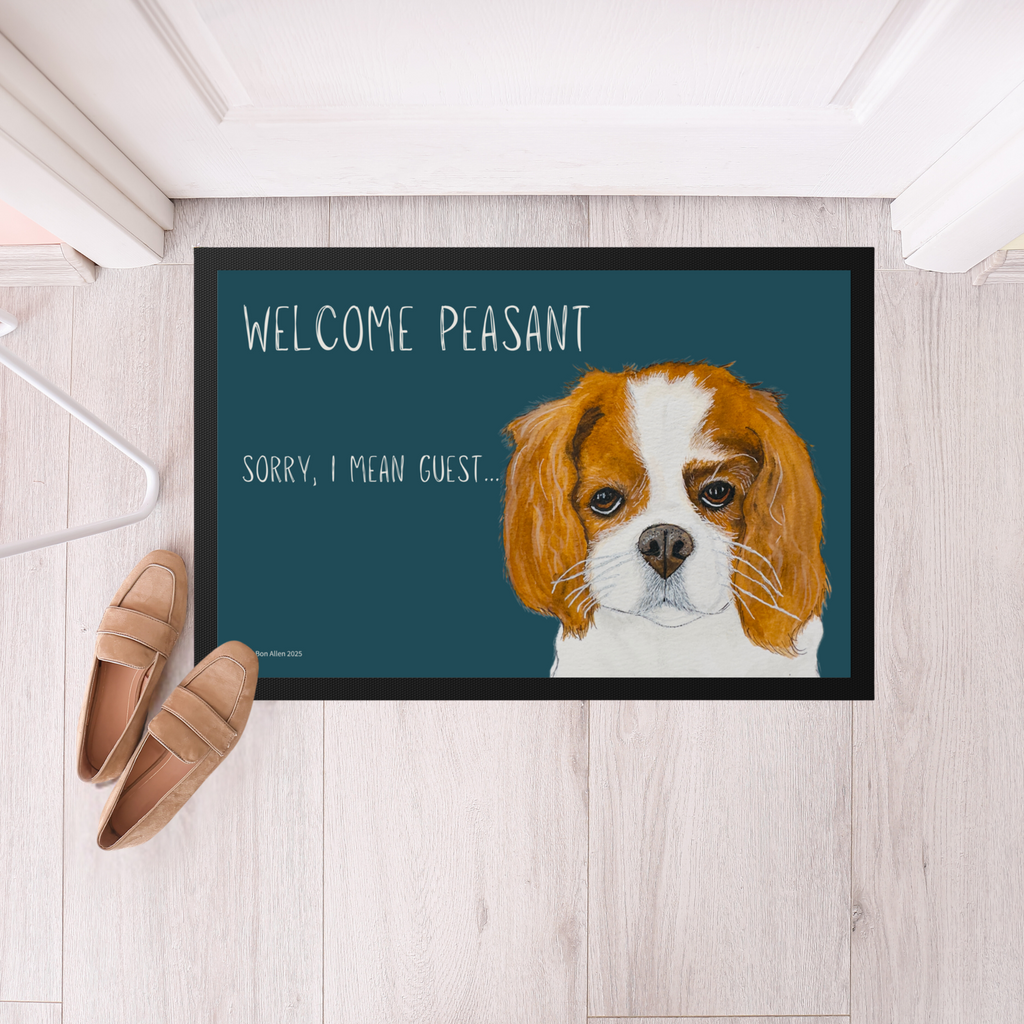 Cavalier King Charles Spaniel Doormat Welcome Peasant Edition