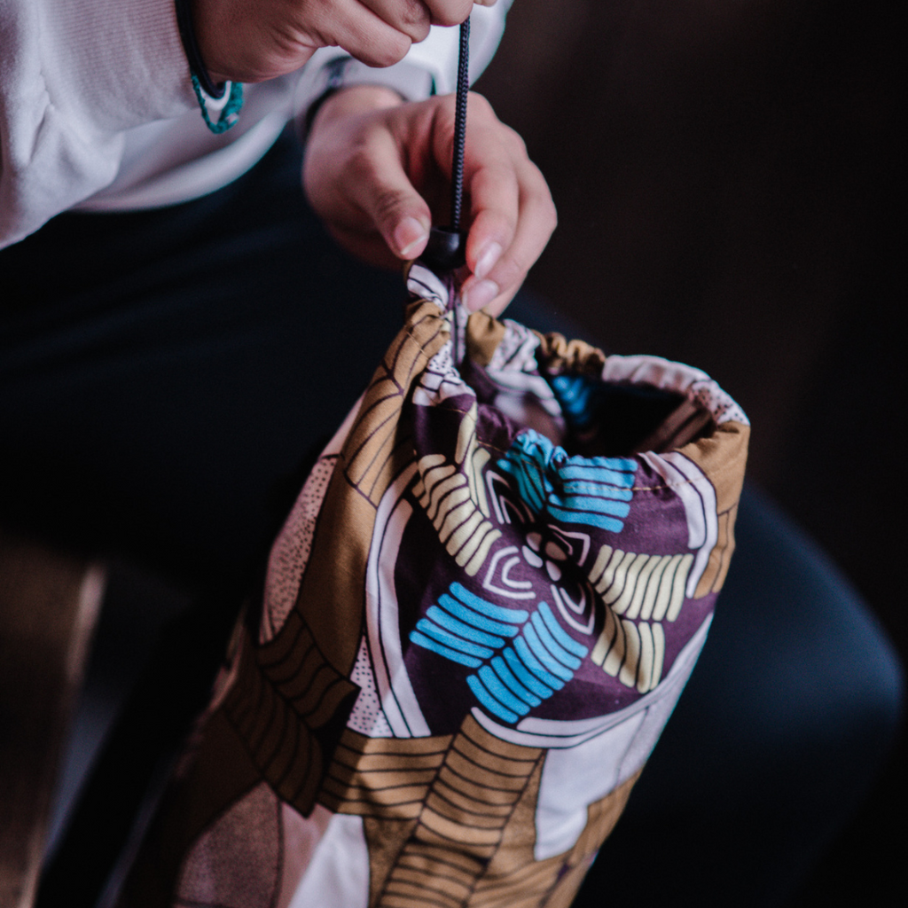 Kapha Yoga Bag in White, Brown and Blue