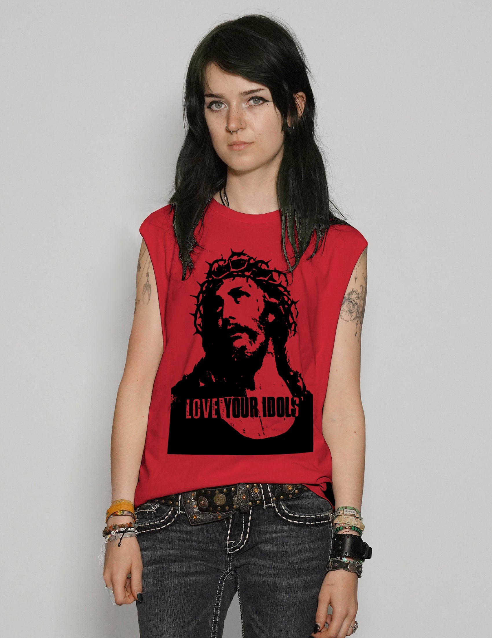 Love Your Idols Vest in Red