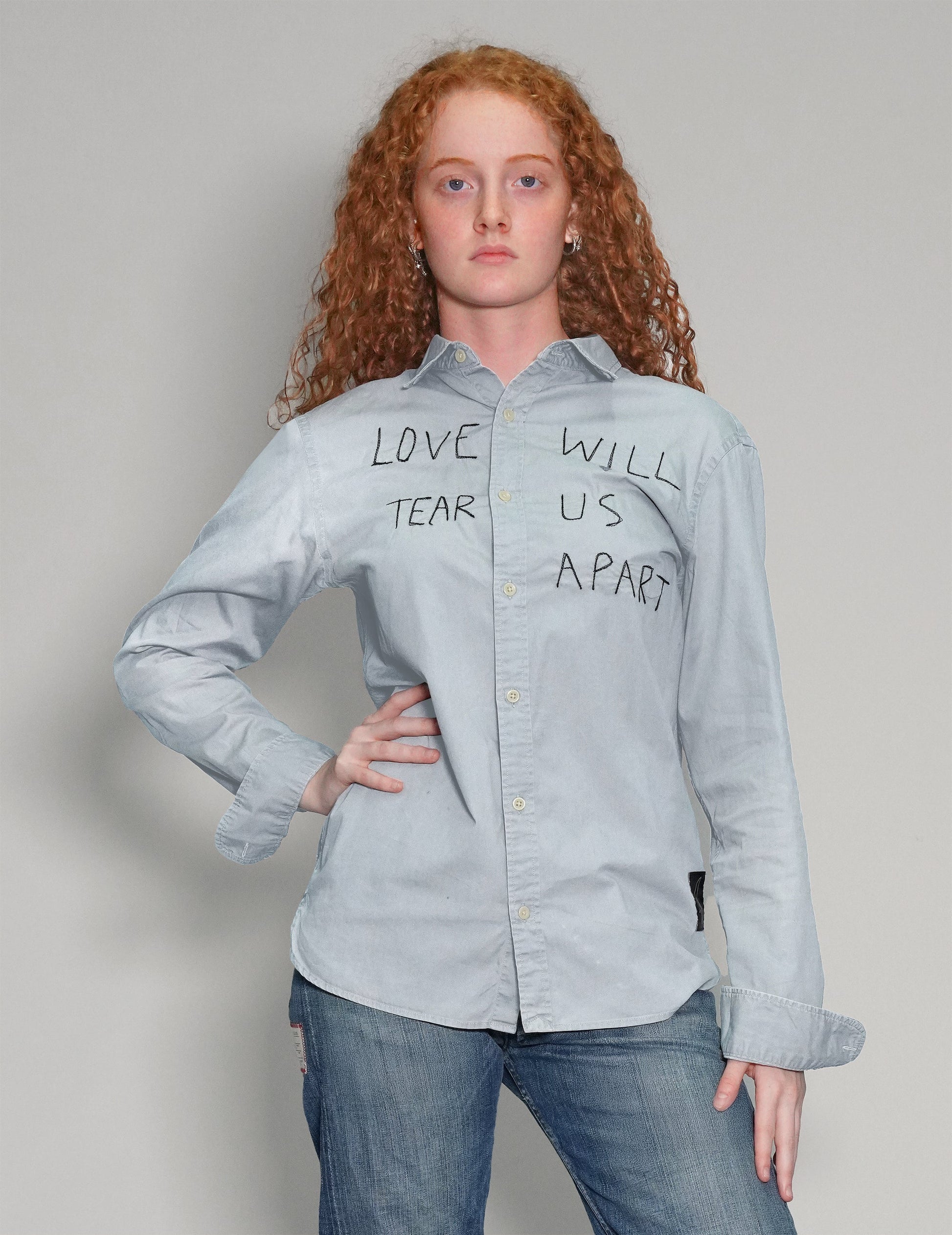Love Will Tear Us Apart Light Blue Shirt