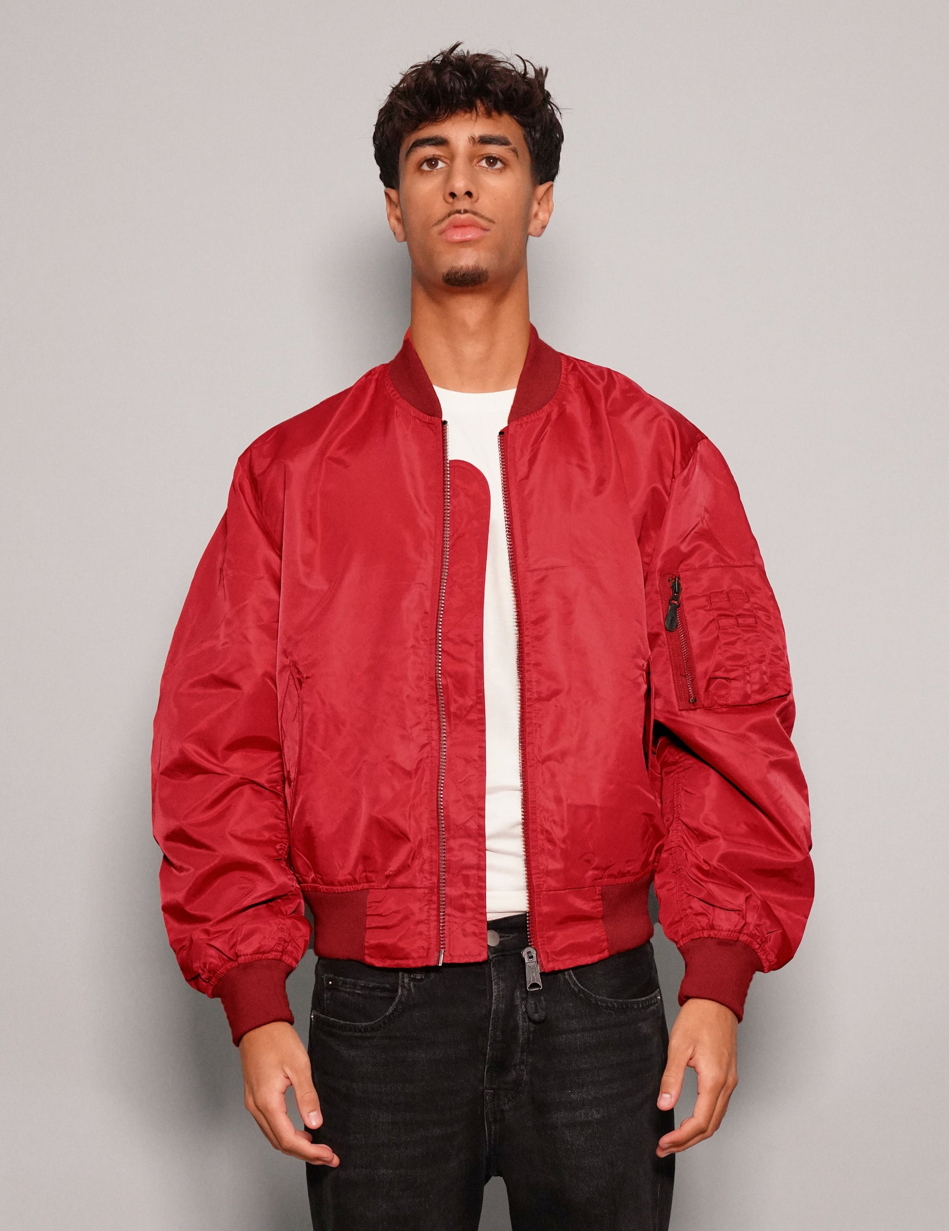 Red Lightweight Bomber Jacket Vintage