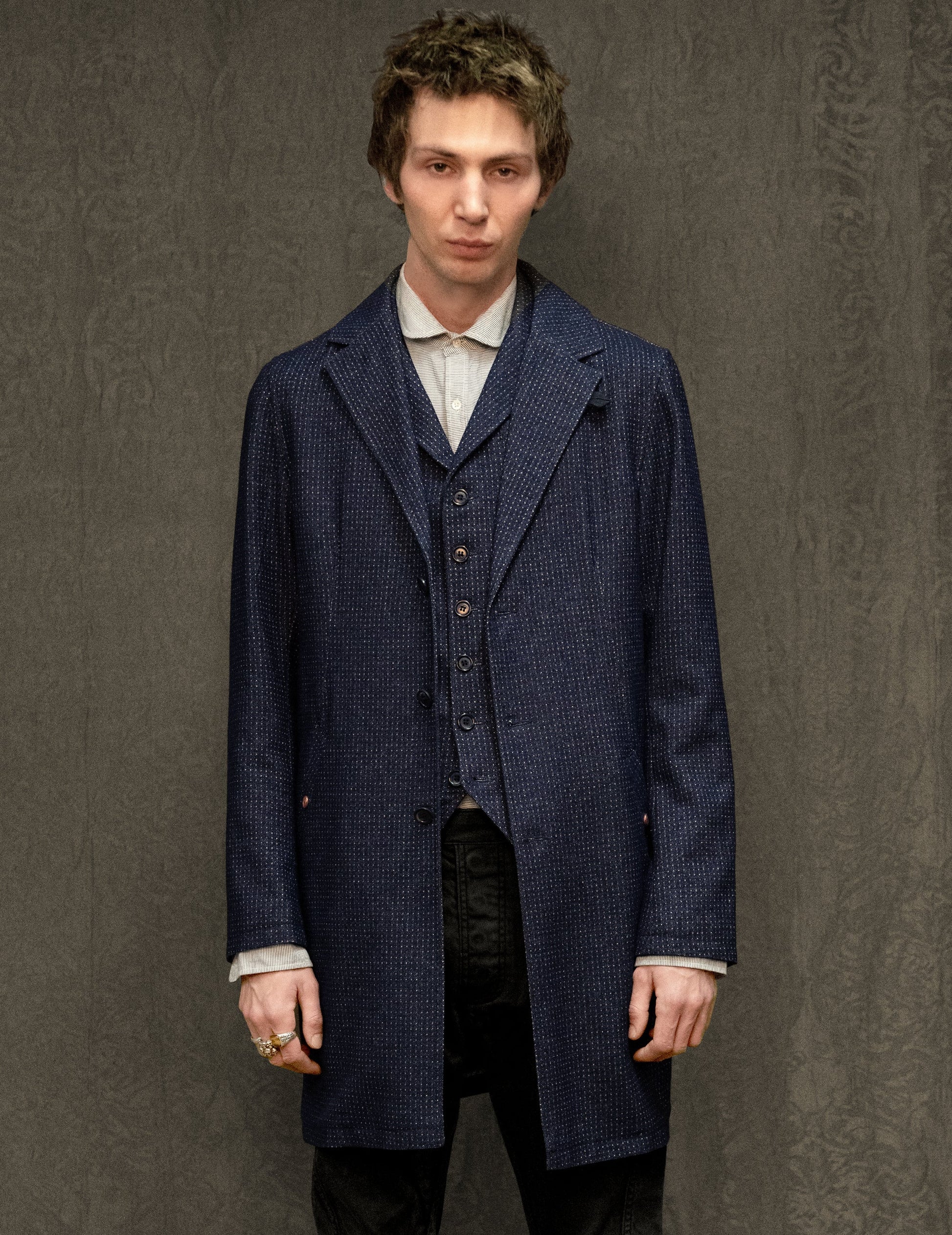 Lightweight Woollen Frock Coat in 1950s Style