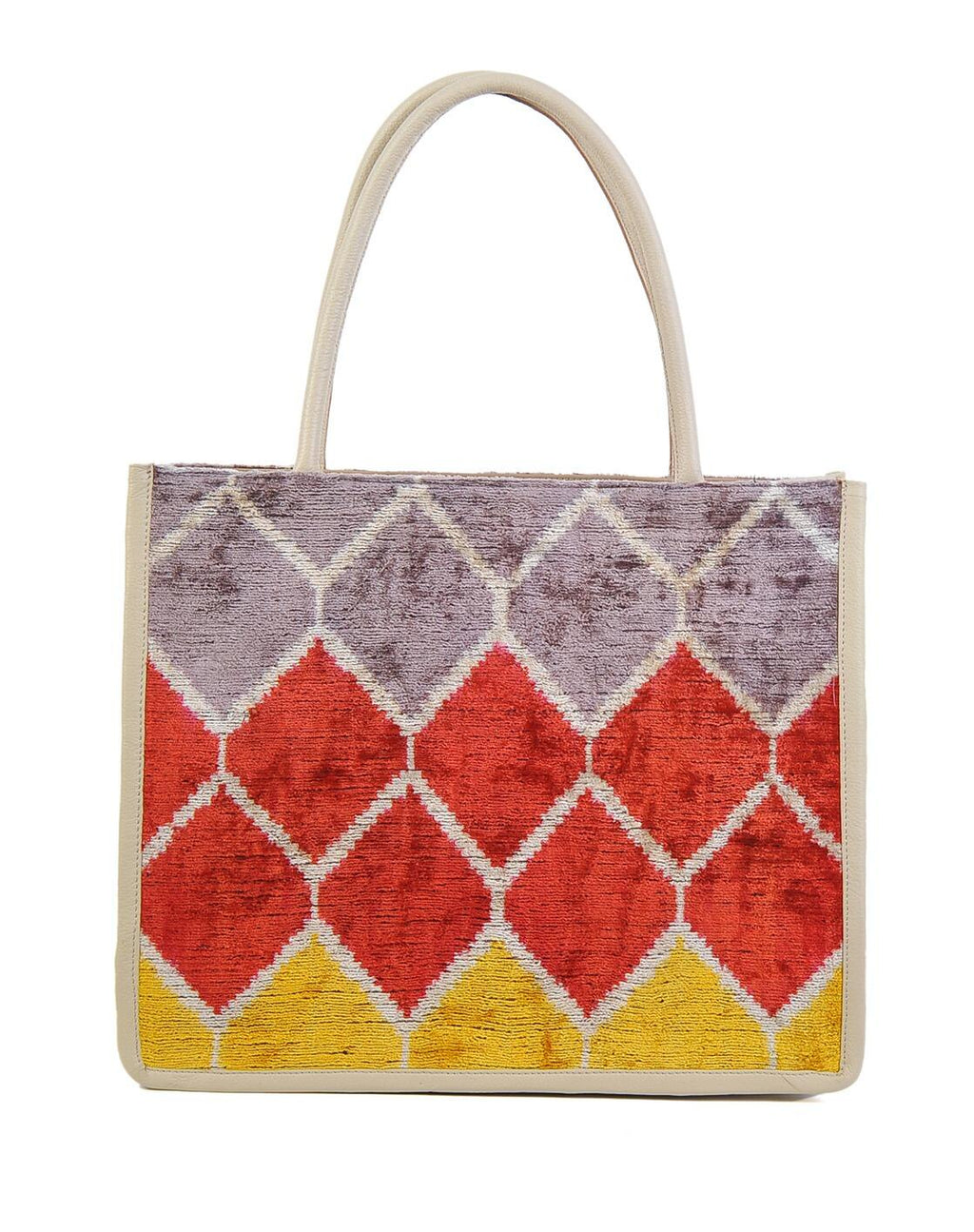 Luxurious Rachel Large Tote Bag – Silk & Leather Blend by Jkel at www.brixbailey.com