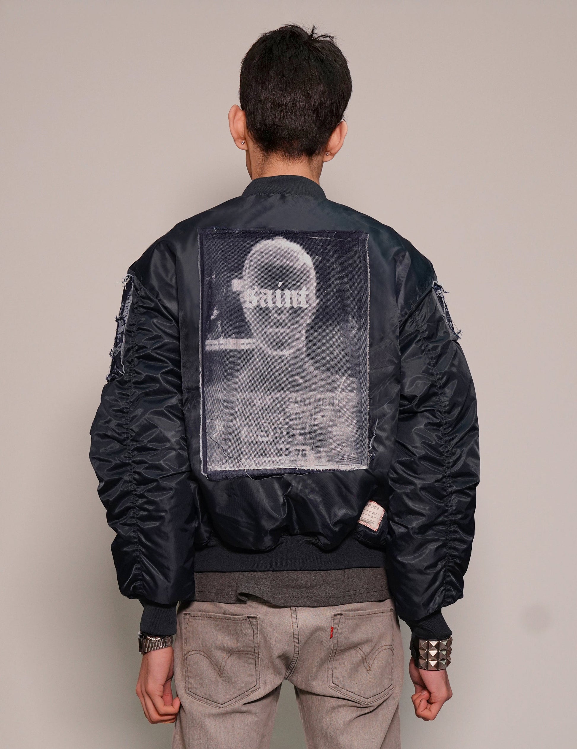 MA1 Patched Bomber Jacket in Navy