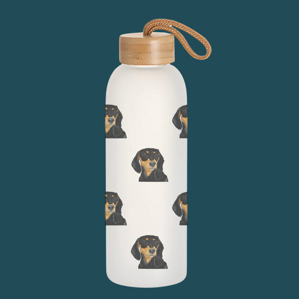 Sip Happens Water Bottle with Dachshund Design
