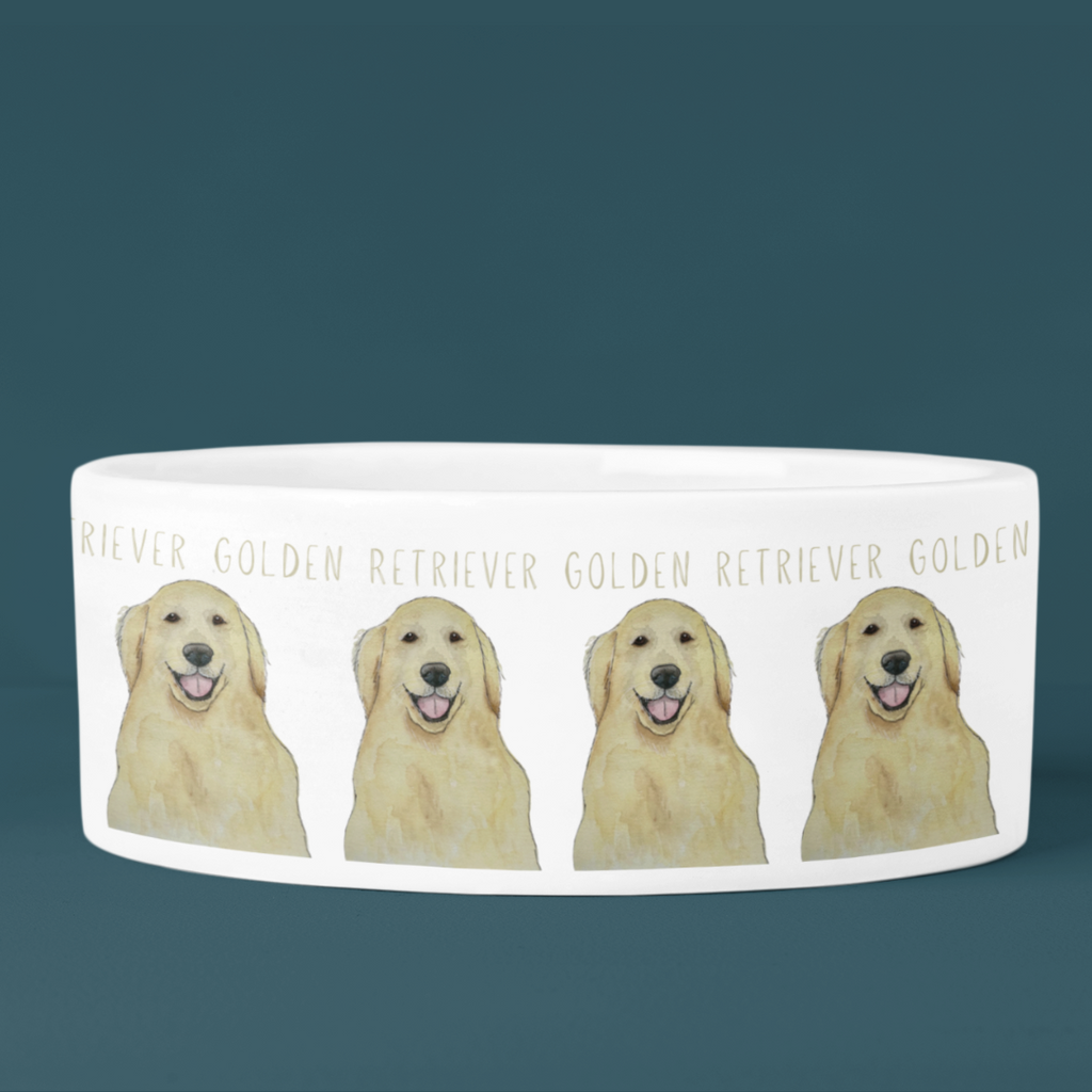 Gourmet Pet Bowl in Golden Ceramic