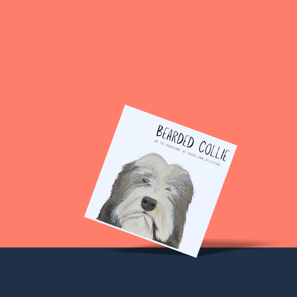 Bearded Collie Greeting Card with Kraft Envelope