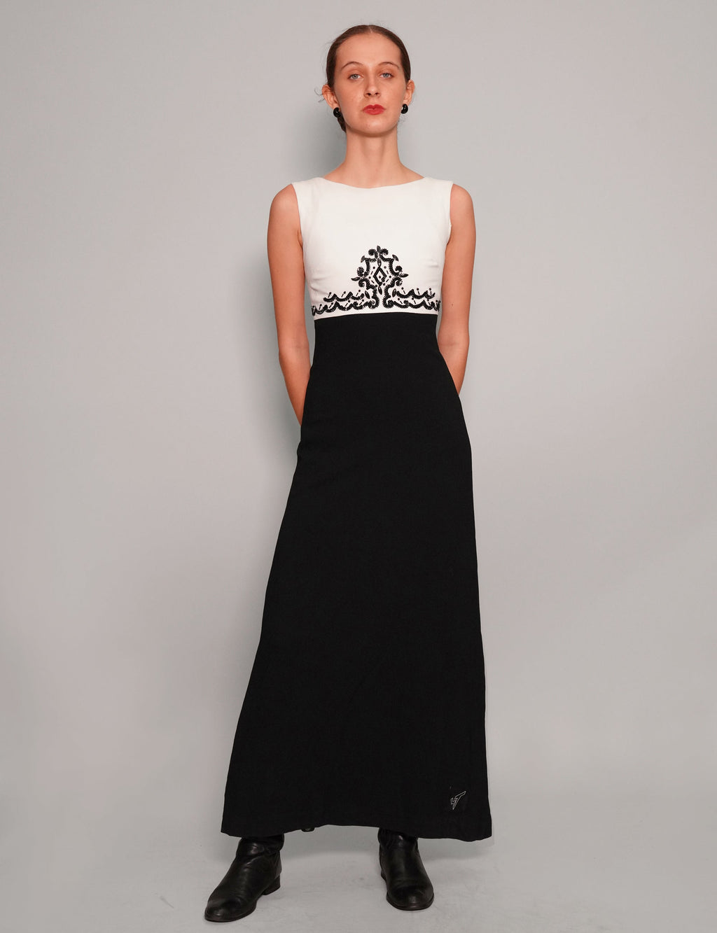 Vintage Two Tone Sequin Ball Gown Dress