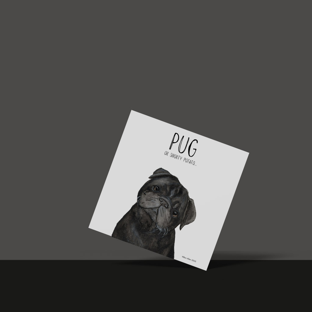 Snorty Potato Pug Greeting Card