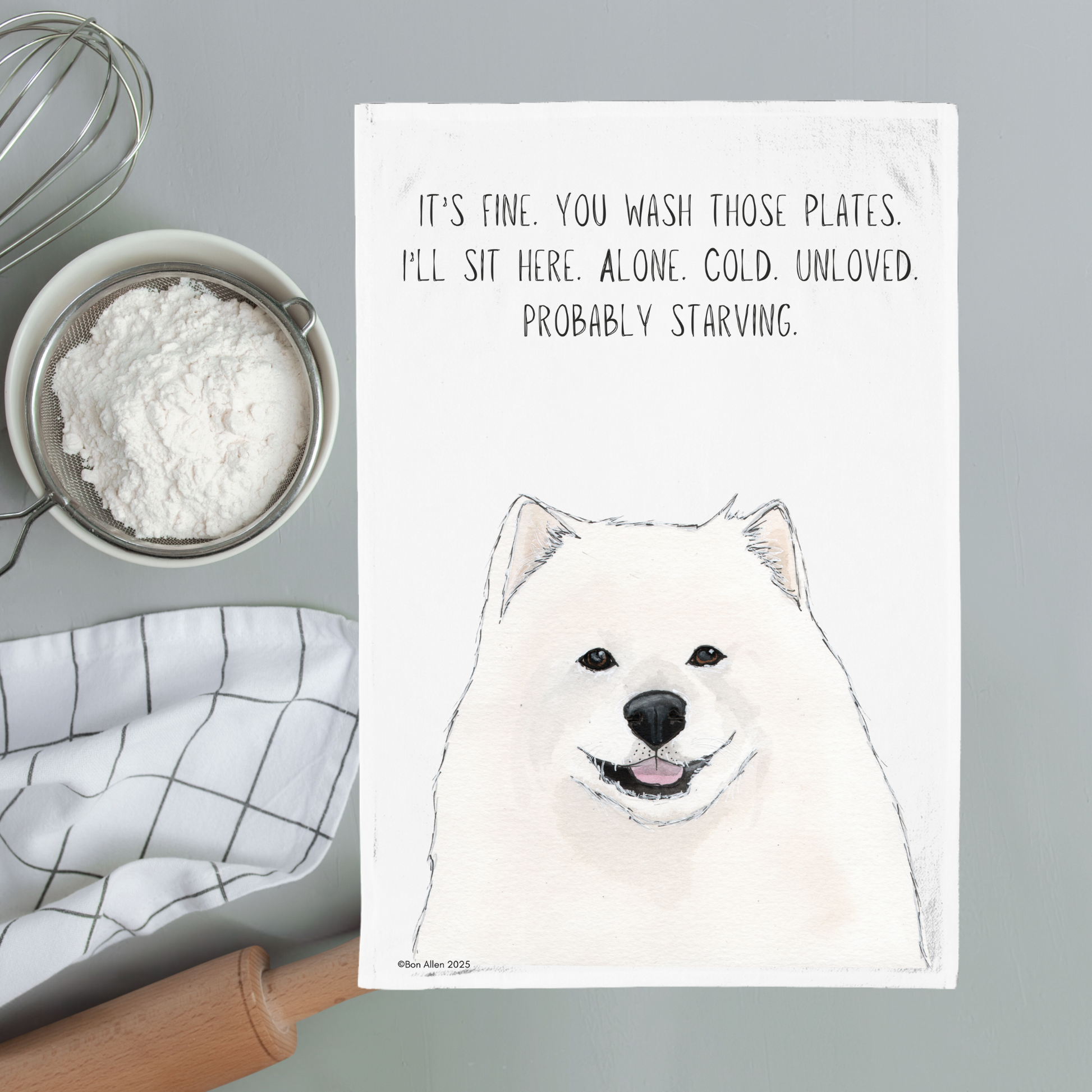 Samoyed Dish Duty Tea Towel