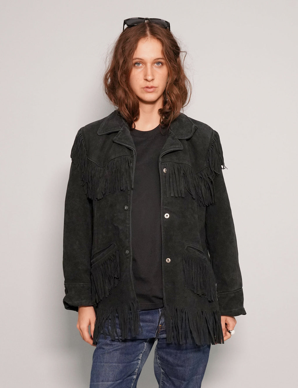 Black Leather Cowgirl Coat