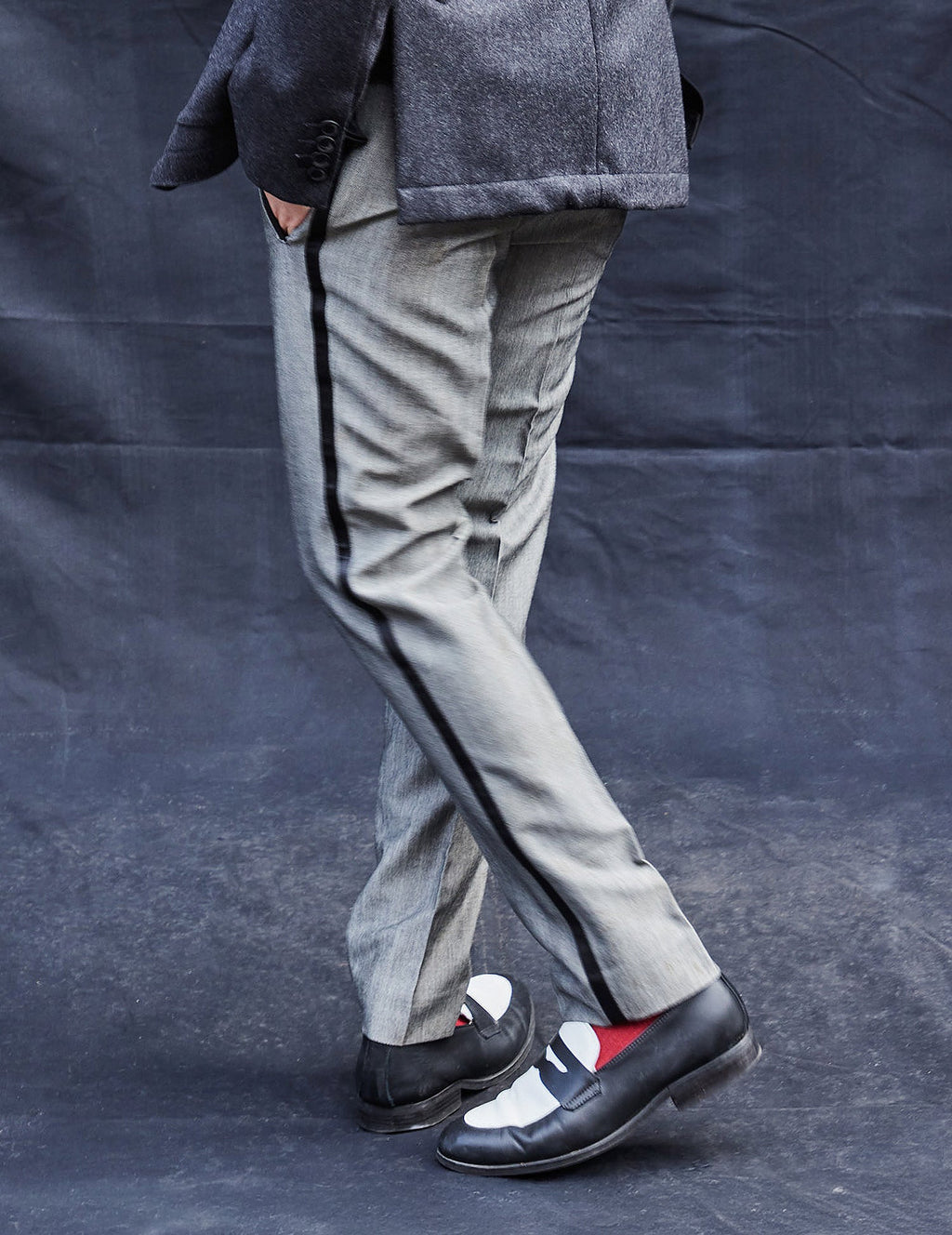 Grey Tailored Wool Trousers