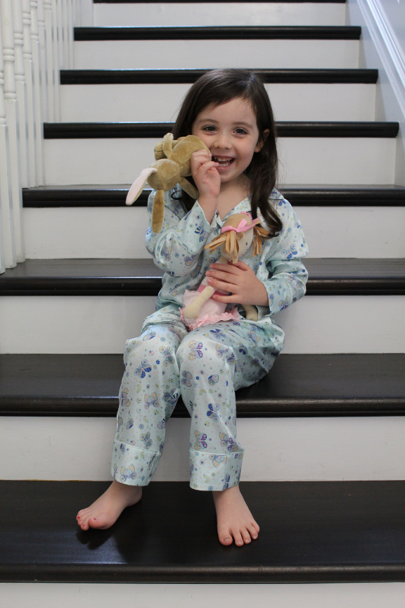 Glacier Butterfly Silk Pyjama Set for Girls