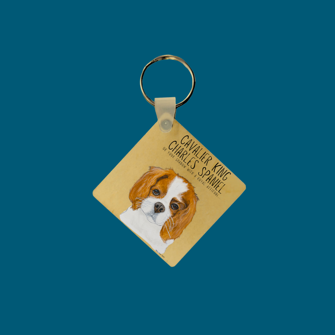 Wooden Cavalier King Charles Spaniel Keyring