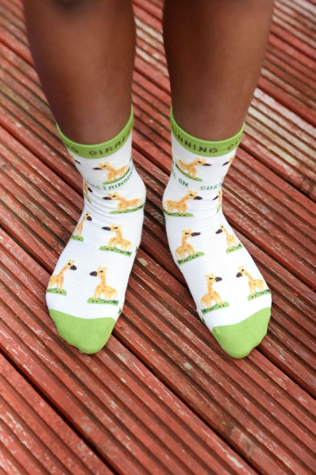 Organic Cotton Kids Socks in Green and Yellow