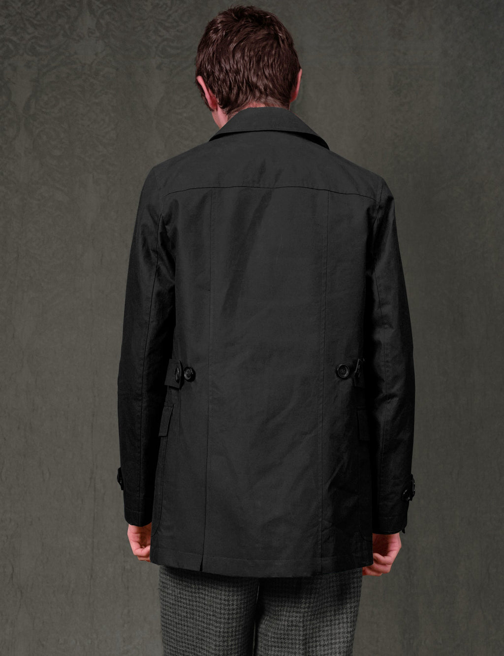 Double Breasted Trench Coat in Black