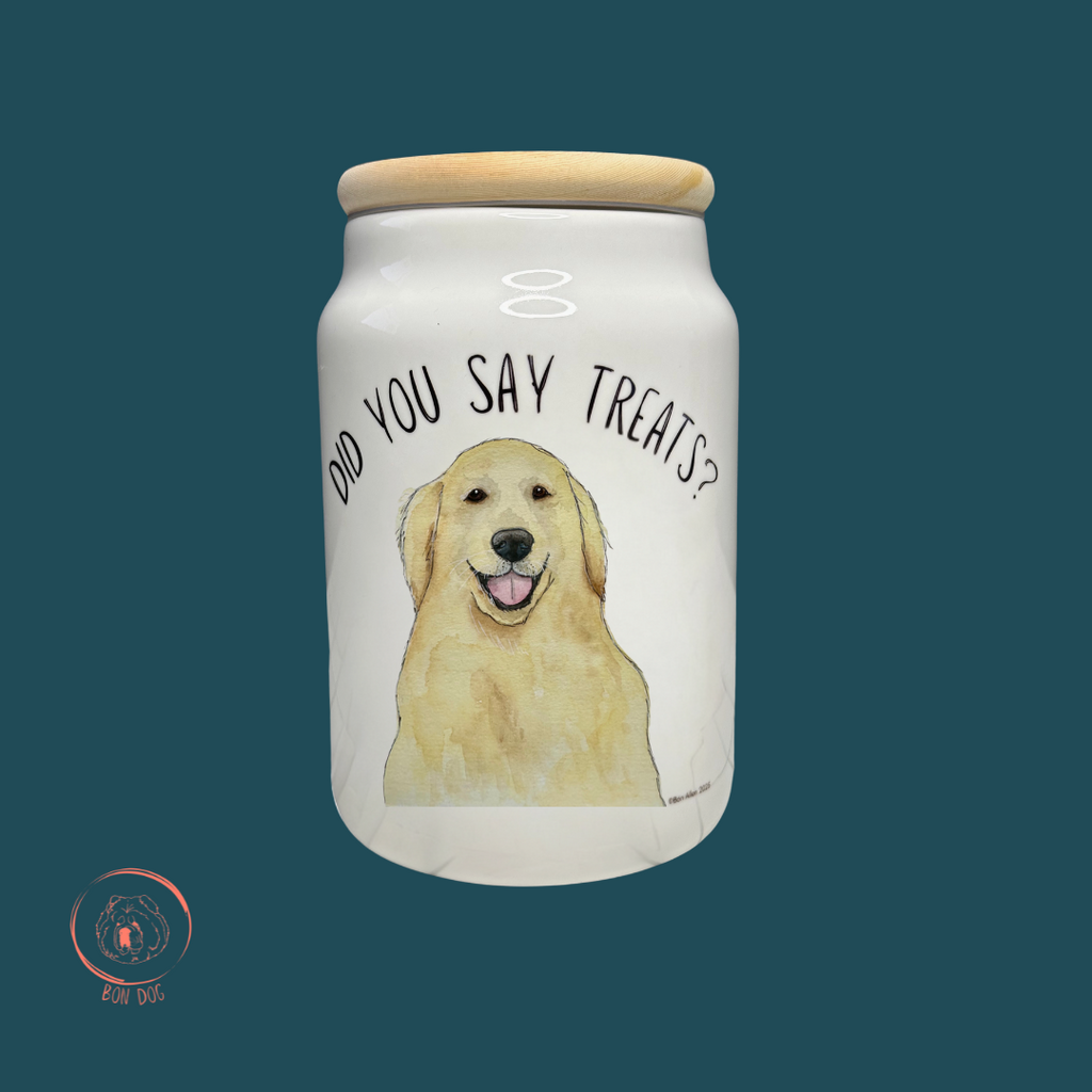 Golden Retriever Ceramic Treat Jar with Airtight Lid