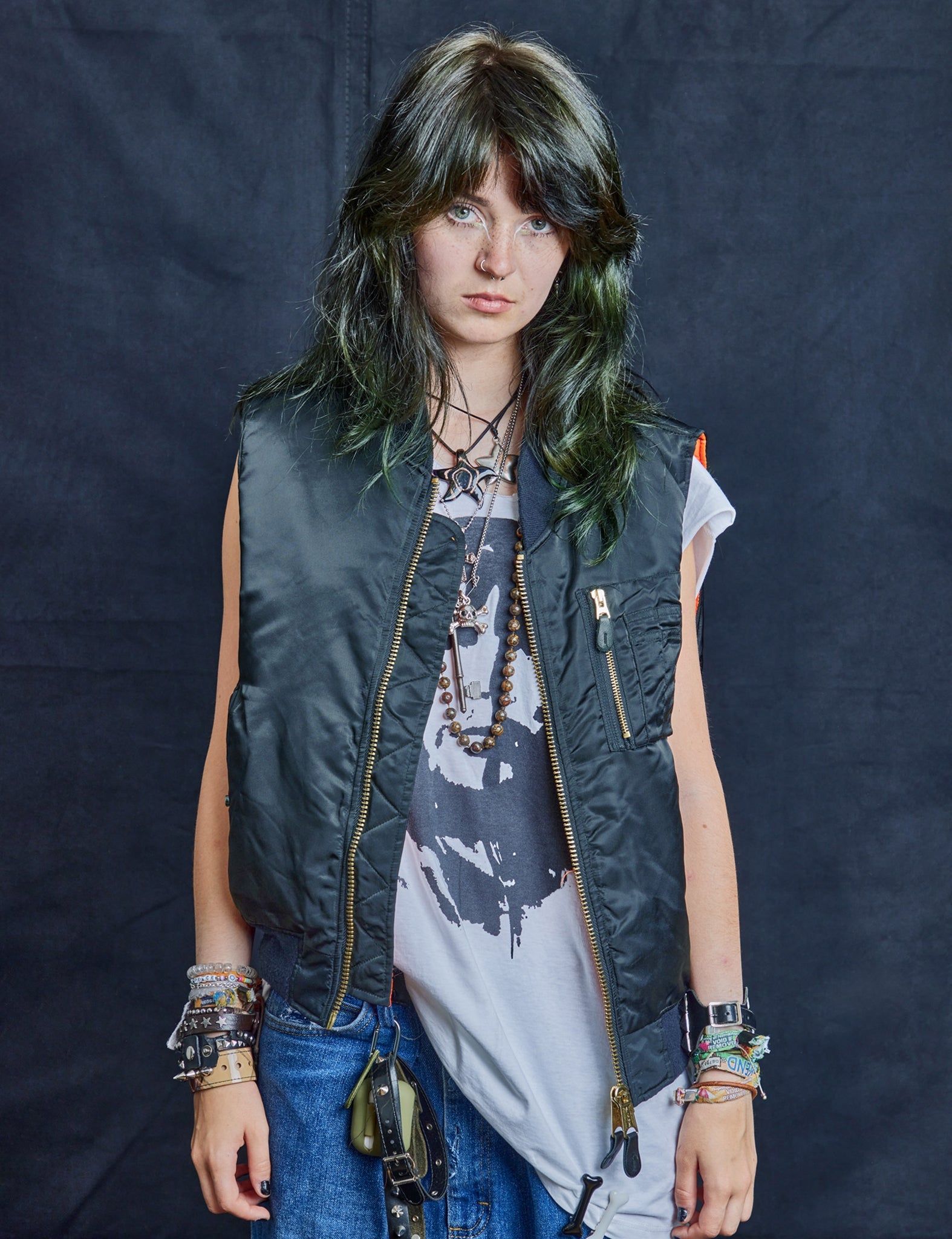 Navy Bomber Gilet Reversible