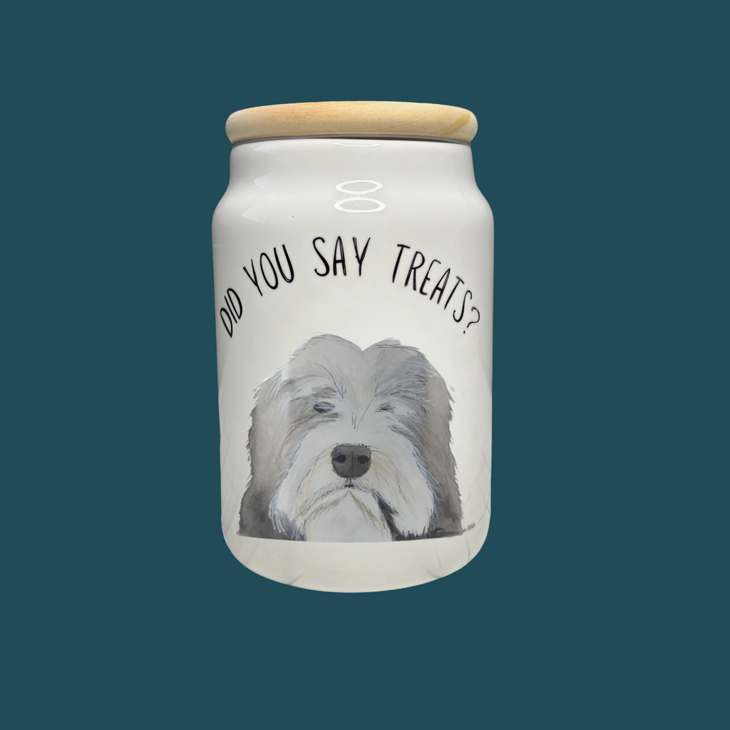 Handmade Dog Treat Jar with Secure Lid