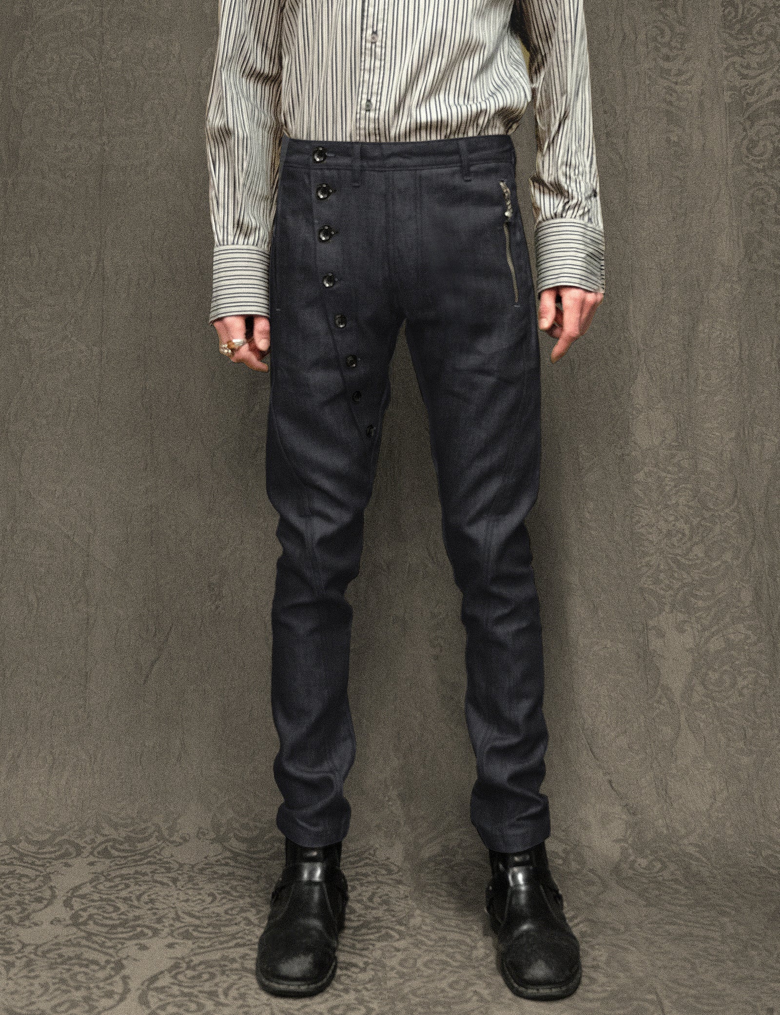 Immortal Button Down Jeans in Navy